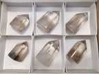 Polished Phantom Smokey Quartz Crystals x 6 From Madagascar - Toprock Gemstones and Minerals 