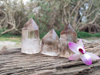 Polished Phantom Smokey Quartz Crystals x 6 From Madagascar - Toprock Gemstones and Minerals 