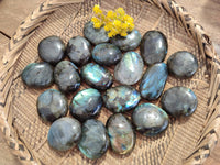 Polished Labradorite Palm Stones x 20 From Tulear, Madagascar - Toprock Gemstones and Minerals 