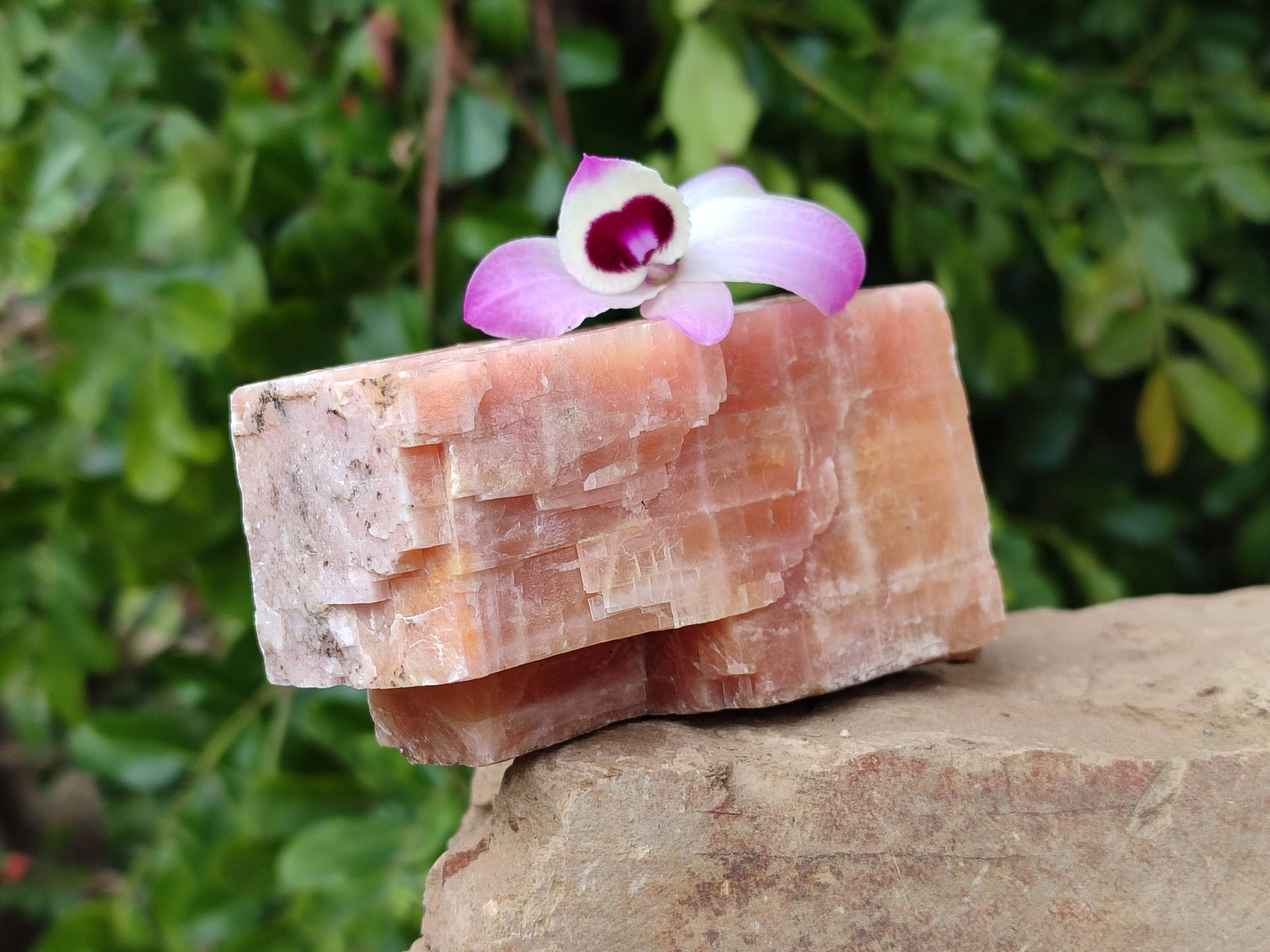 Natural Sunset Orange Calcite Specimens x 3 From Spitzkop, Namibia - Toprock Gemstones and Minerals 