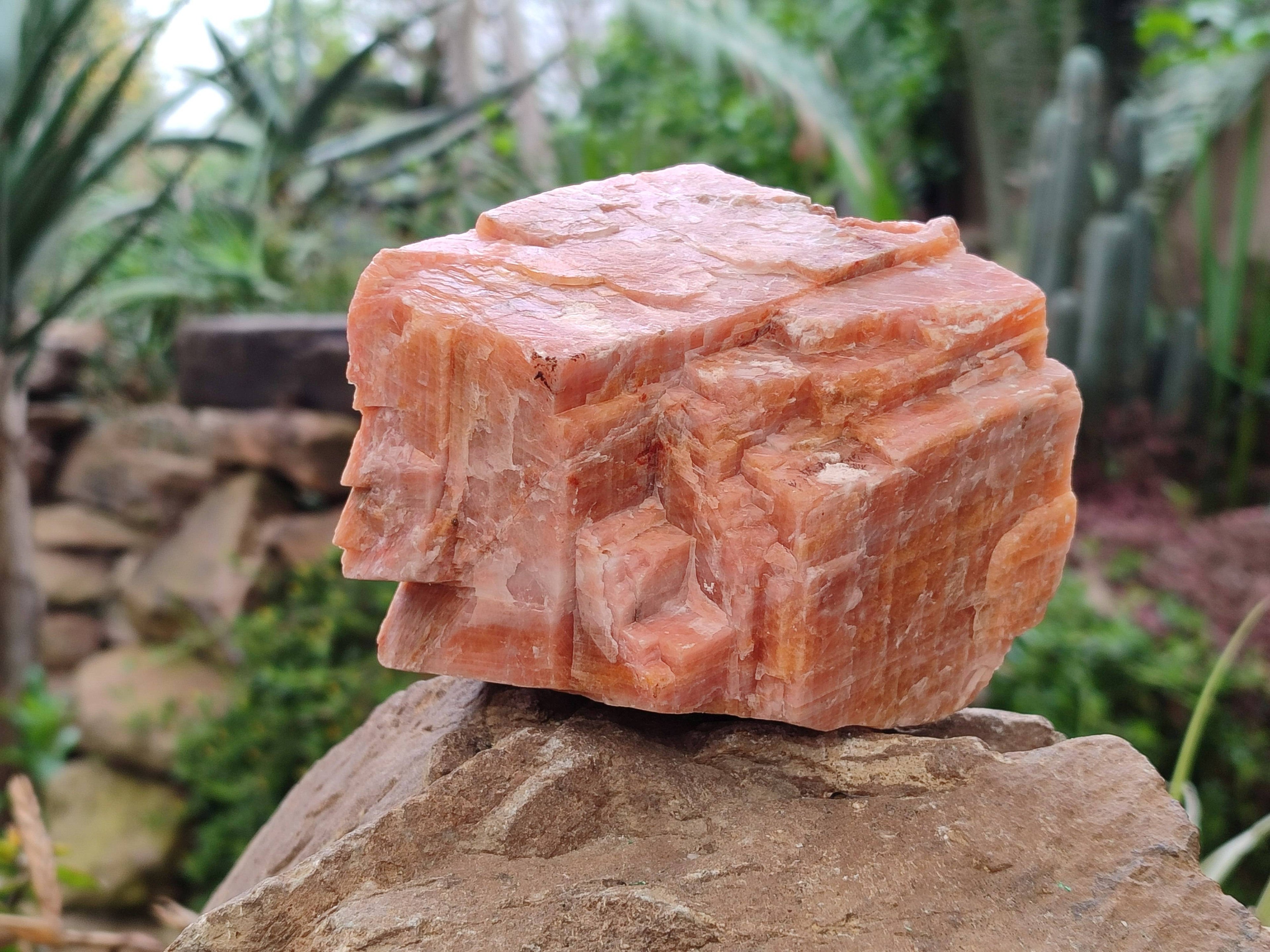 Natural Sunset Orange Calcite Specimens x 3 From Spitzkop, Namibia - Toprock Gemstones and Minerals 