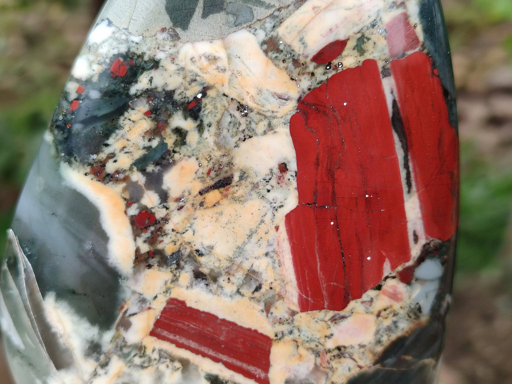 Polished Bloodstone Standing Free Forms x 2 From Swaziland - Toprock Gemstones and Minerals 