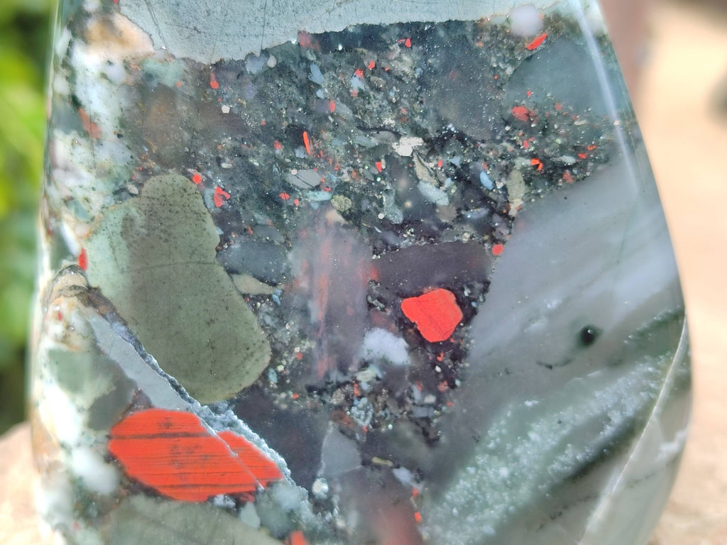 Polished Bloodstone Standing Free Forms x 2 From Swaziland - Toprock Gemstones and Minerals 