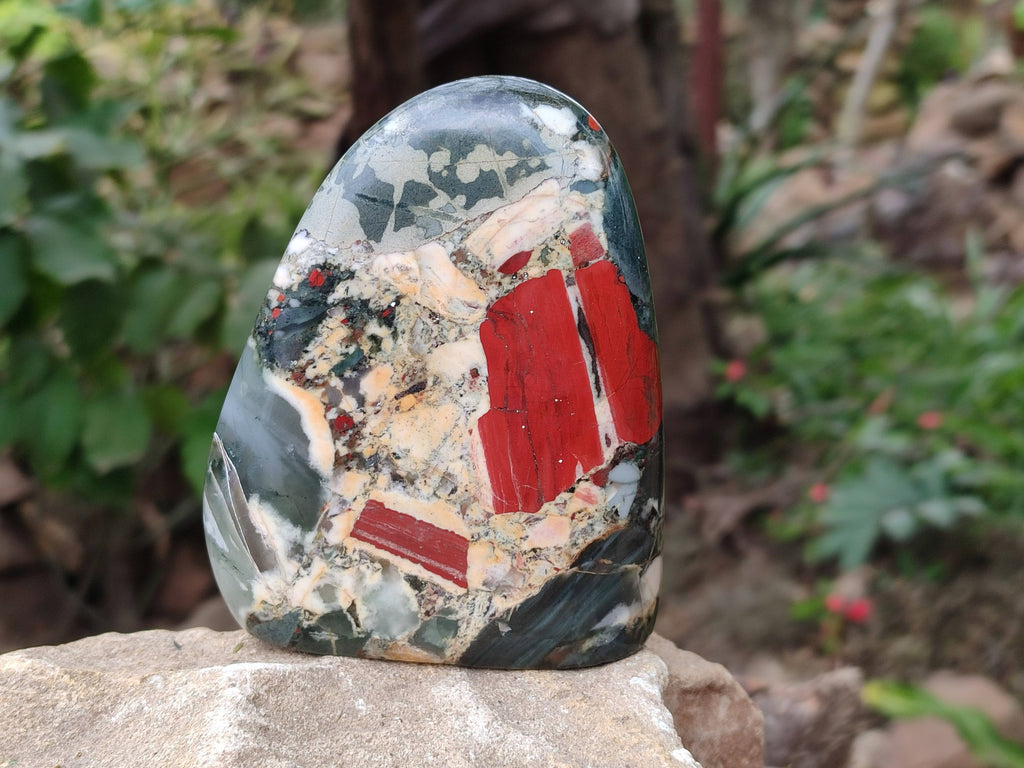Polished Bloodstone Standing Free Forms x 2 From Swaziland - Toprock Gemstones and Minerals 