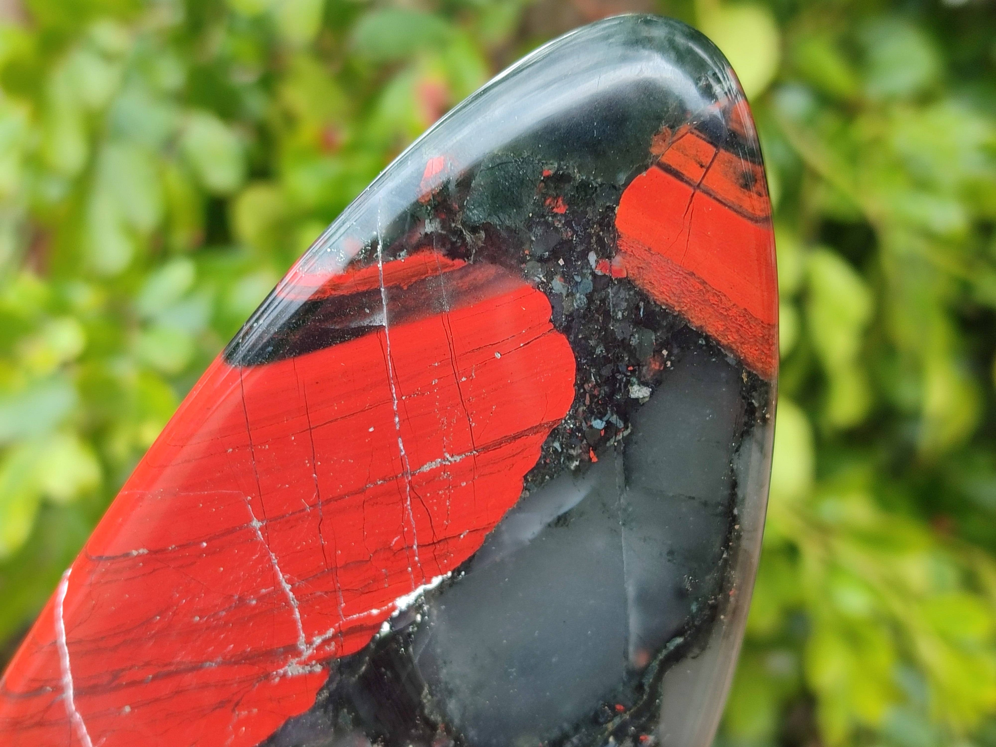 Polished Bloodstone Standing Free Forms x 2 From Swaziland - Toprock Gemstones and Minerals 