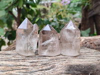 Polished Phantom Smokey Quartz Crystals x 6 From Madagascar - Toprock Gemstones and Minerals 