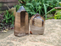Polished Phantom Smokey Quartz Crystals x 6 From Madagascar - Toprock Gemstones and Minerals 