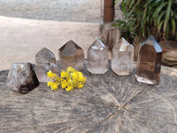 Polished Phantom Smokey Quartz Crystals x 6 From Madagascar - Toprock Gemstones and Minerals 