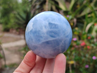 Polished Blue Calcite Spheres x 2 From Madagascar - Toprock Gemstones and Minerals 