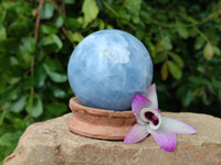 Polished Blue Calcite Spheres x 2 From Madagascar - Toprock Gemstones and Minerals 