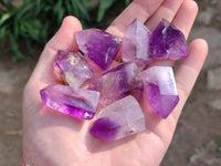 Polished Window Amethyst Crystals x 20 From Madagascar - Toprock Gemstones and Minerals 
