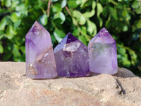 Polished Window Amethyst Crystals x 20 From Madagascar - Toprock Gemstones and Minerals 