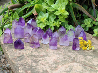 Polished Window Amethyst Crystals x 20 From Madagascar - Toprock Gemstones and Minerals 