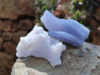 Natural Etched Blue Chalcedony Specimens x 12 From Nsanje, Malawi - Toprock Gemstones and Minerals 