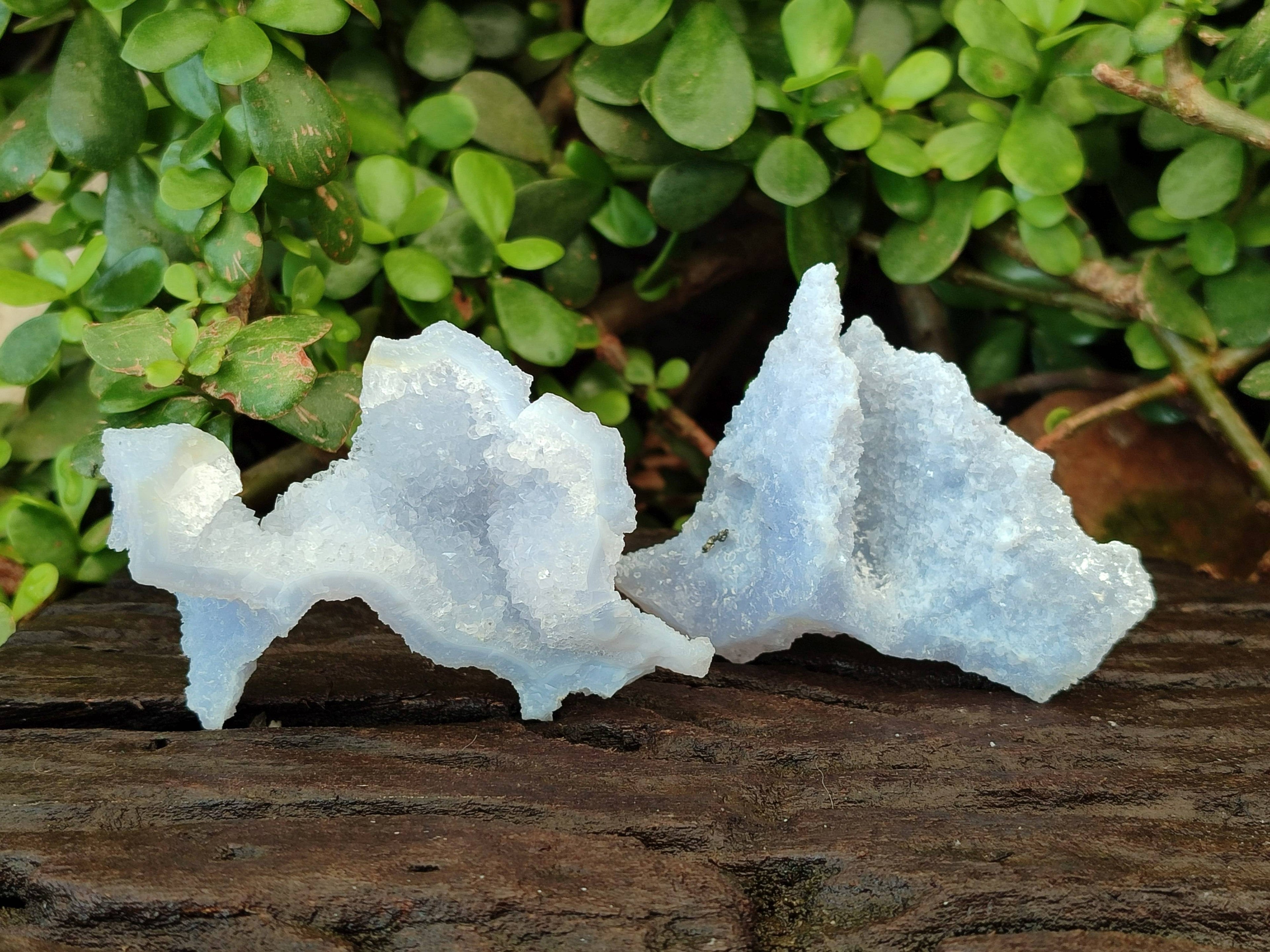 Natural Etched Blue Chalcedony Specimens x 12 From Nsanje, Malawi - Toprock Gemstones and Minerals 