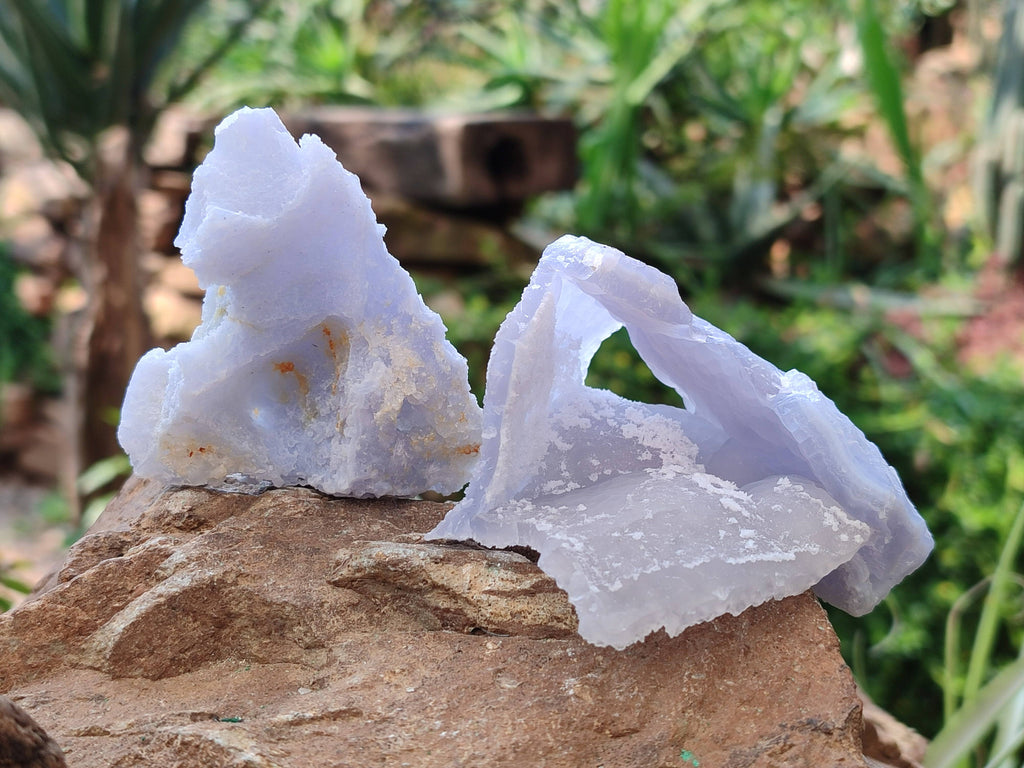 Natural Etched Blue Chalcedony Specimens x 12 From Nsanje, Malawi - Toprock Gemstones and Minerals 