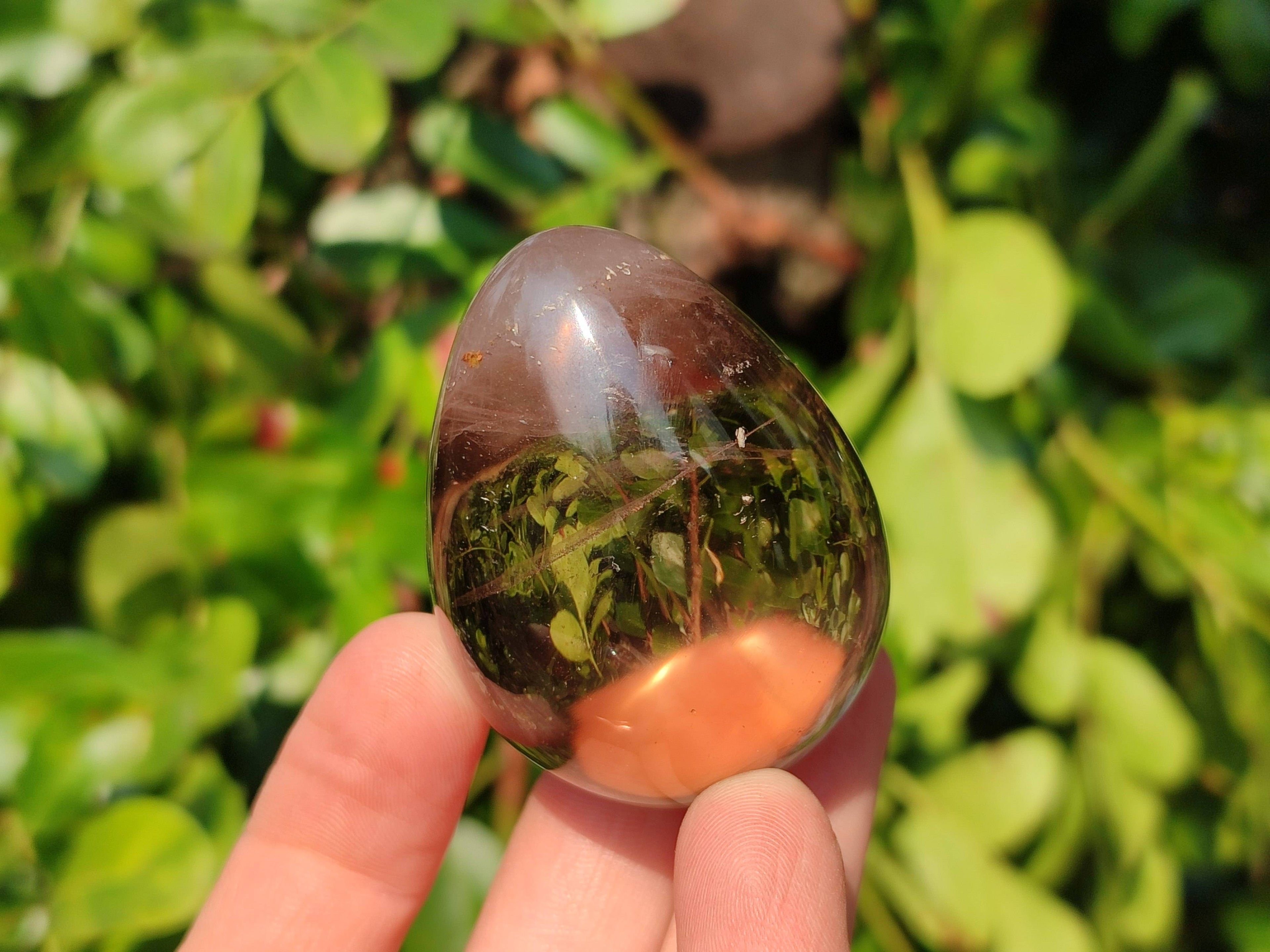 Polished Smokey Quartz Eggs x 4 From Madagascar - Toprock Gemstones and Minerals 