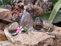 Polished Smokey Quartz Eggs x 4 From Madagascar