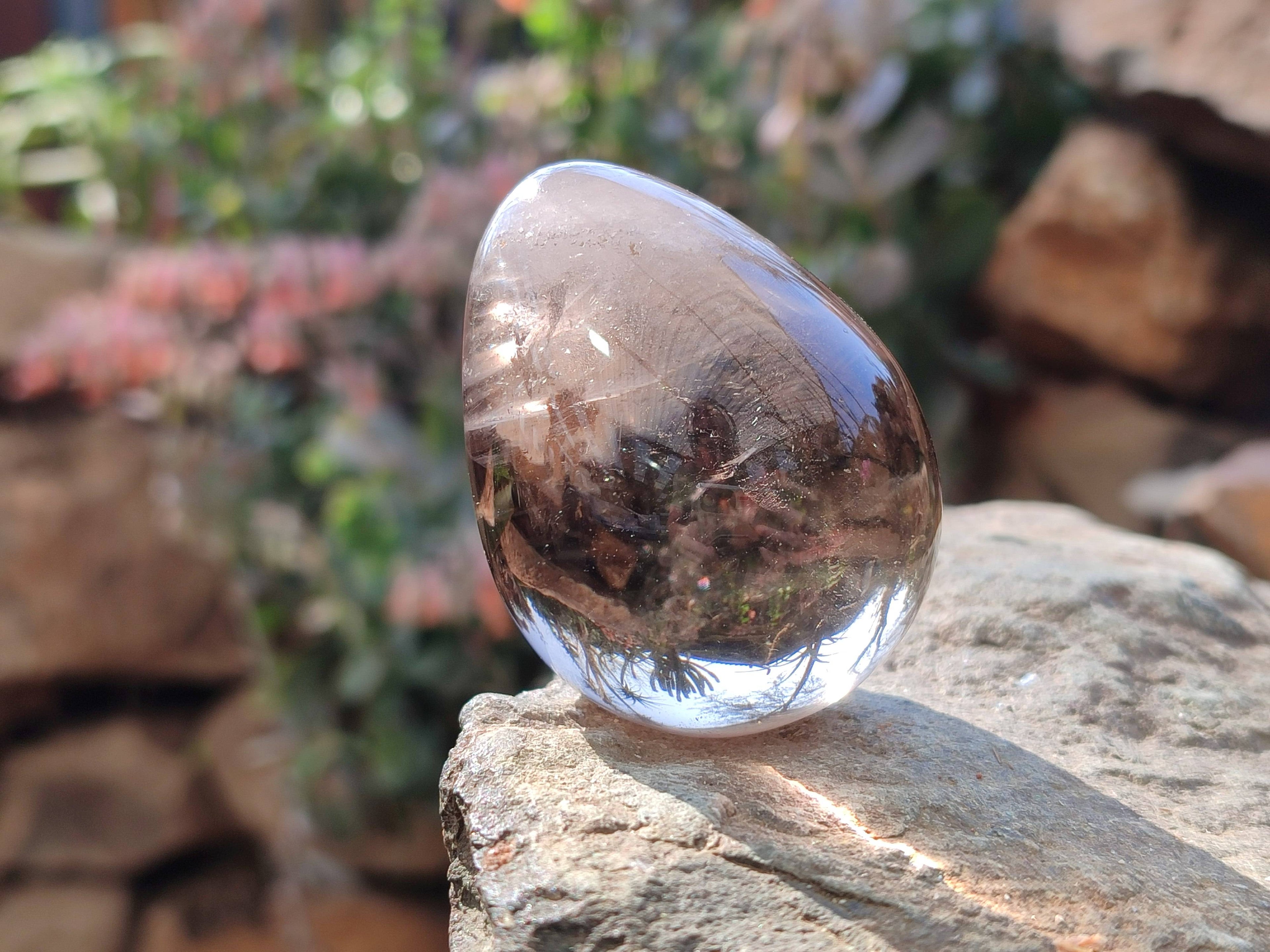 Polished Smokey Quartz Eggs x 4 From Madagascar - Toprock Gemstones and Minerals 