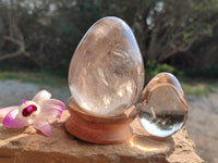 Polished Smokey Quartz Eggs x 4 From Madagascar
