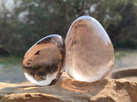 Polished Smokey Quartz Eggs x 4 From Madagascar