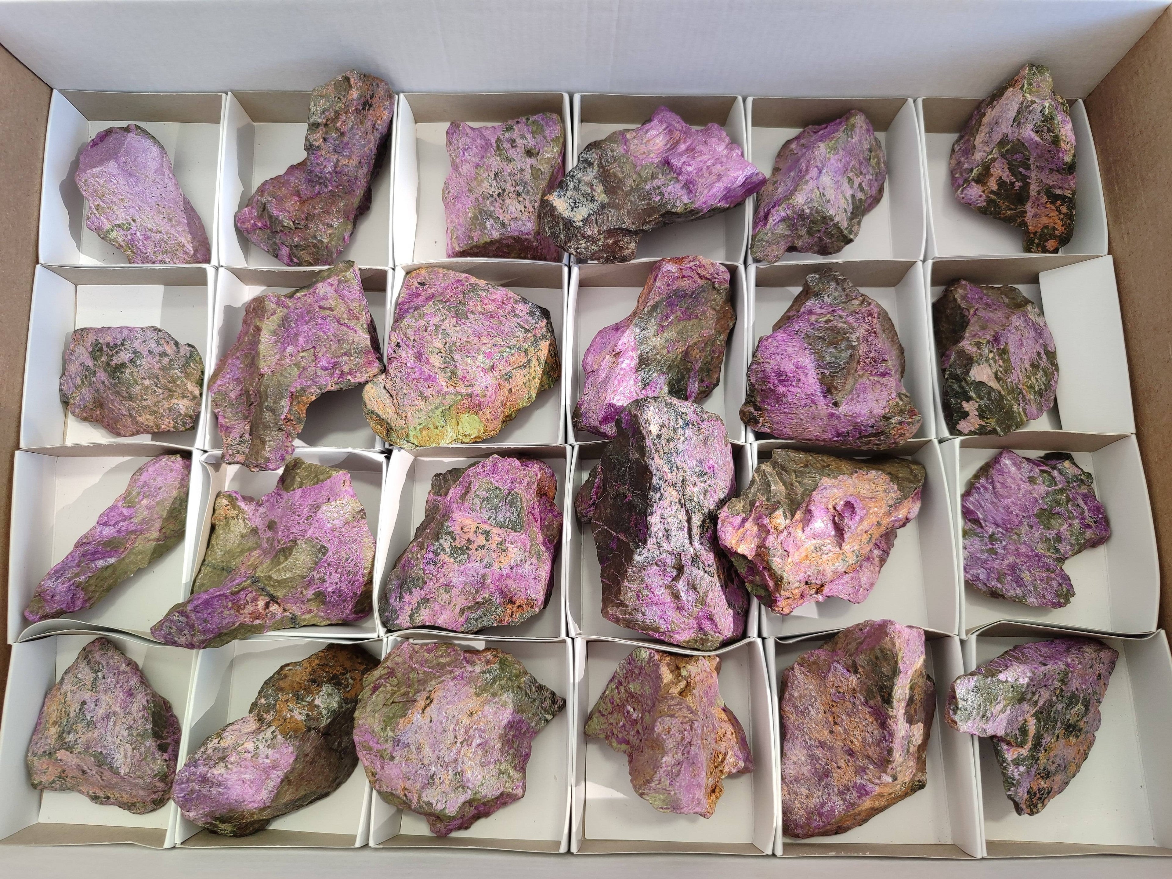Natural Stichtite Specimens x 24 From Barberton, South Africa - Toprock Gemstones and Minerals 