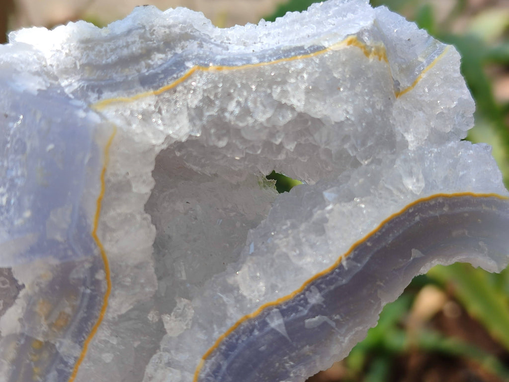 Natural Etched Blue Chalcedony Specimens x 6 From Nsanje, Malawi - Toprock Gemstones and Minerals 