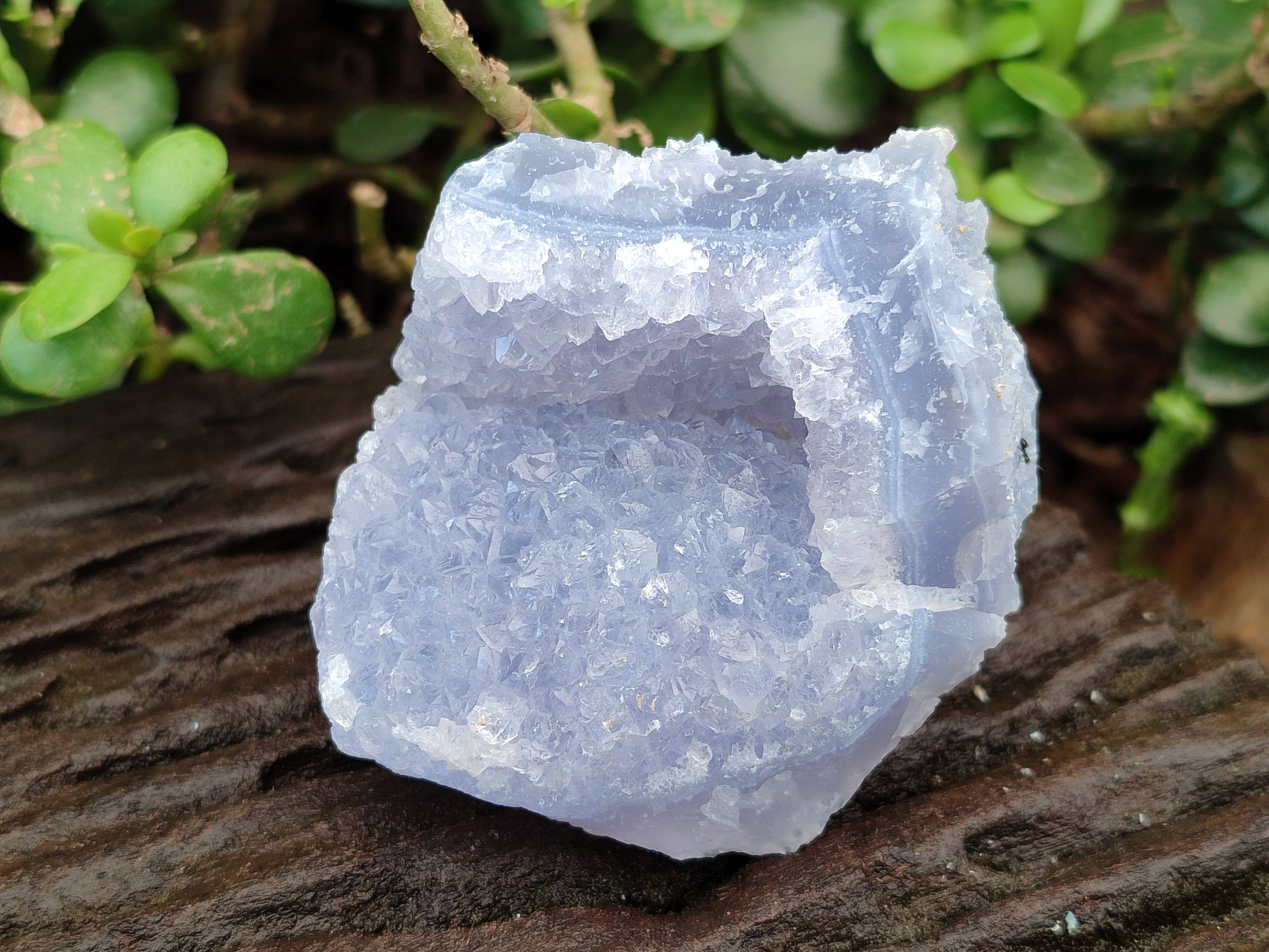 Natural Etched Blue Chalcedony Specimens x 6 From Nsanje, Malawi - Toprock Gemstones and Minerals 