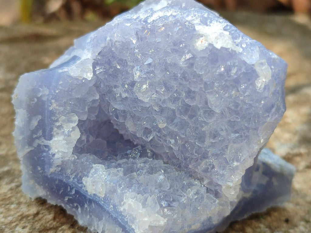 Natural Etched Blue Chalcedony Specimens x 6 From Nsanje, Malawi - Toprock Gemstones and Minerals 