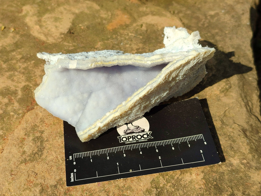 Natural Etched Blue Chalcedony Specimens x 6 From Nsanje, Malawi - Toprock Gemstones and Minerals 