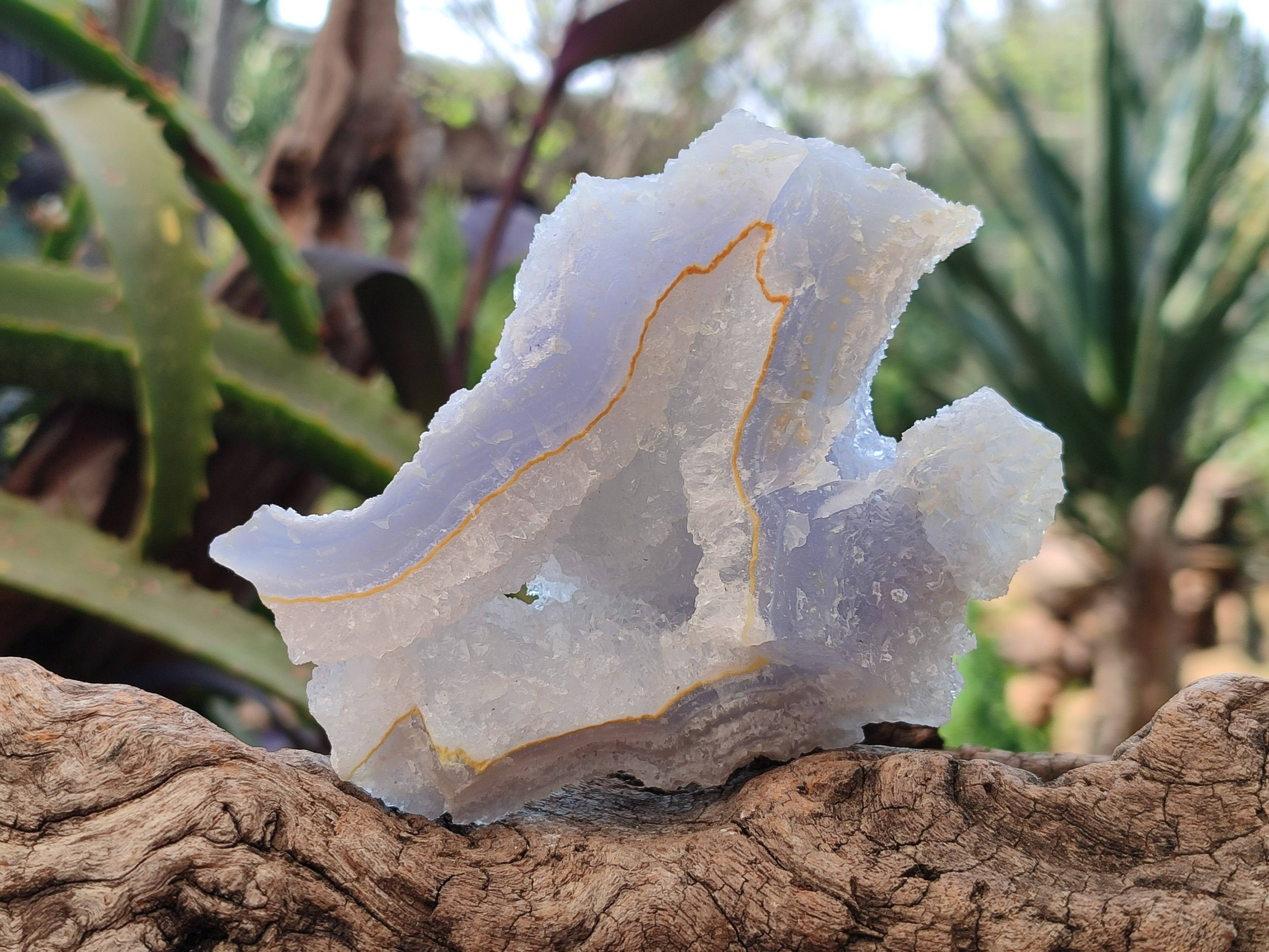 Natural Etched Blue Chalcedony Specimens x 6 From Nsanje, Malawi - Toprock Gemstones and Minerals 
