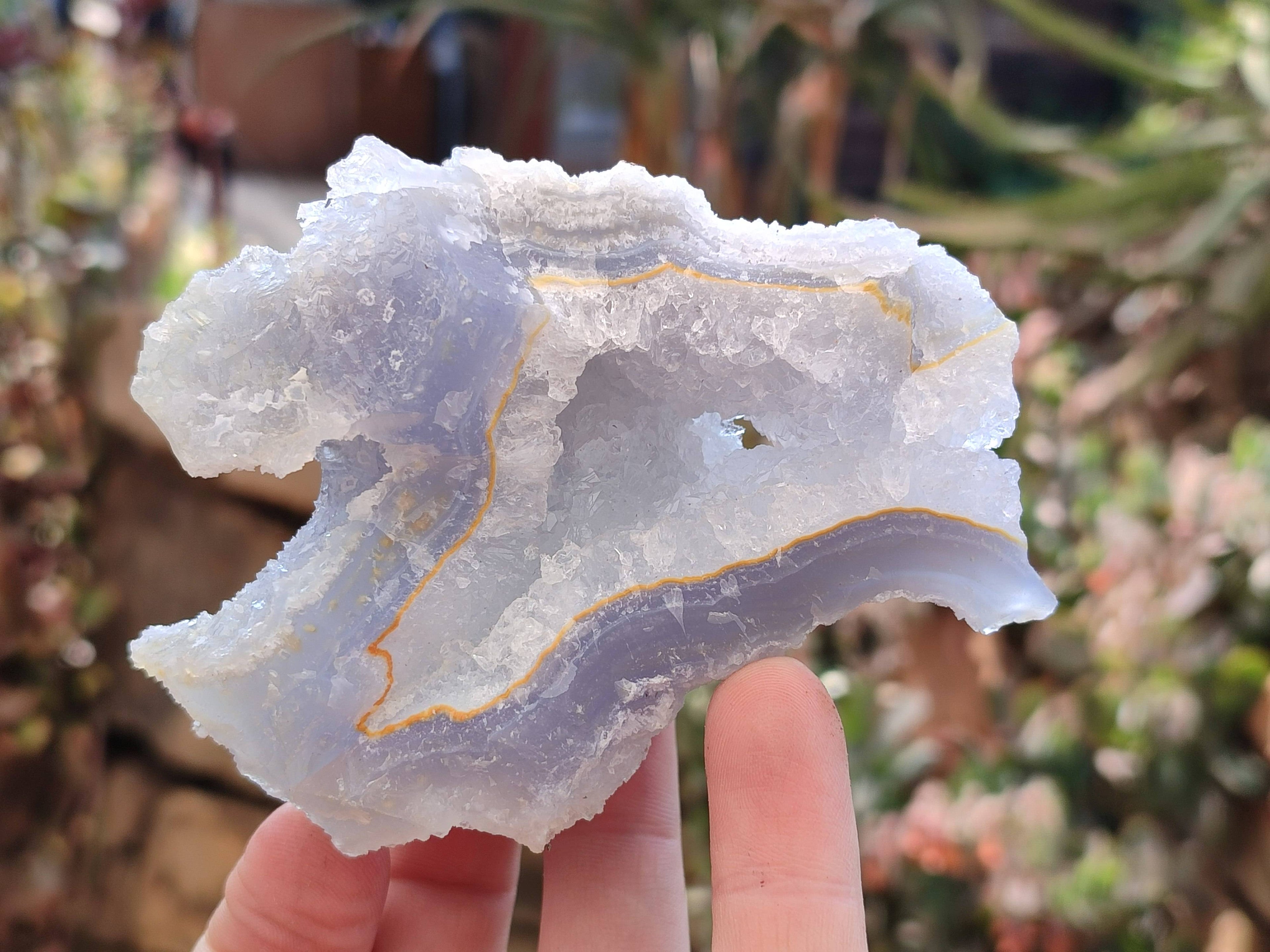 Natural Etched Blue Chalcedony Specimens x 6 From Nsanje, Malawi - Toprock Gemstones and Minerals 