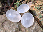 Polished Girasol Pearl Quartz Palm Stones x 12 From Ambatondrazaka, Madagascar - Toprock Gemstones and Minerals 