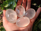 Polished Girasol Pearl Quartz Palm Stones x 12 From Ambatondrazaka, Madagascar - Toprock Gemstones and Minerals 