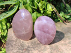 Polished Star Rose Quartz Standing Free Forms x 2 From Madagascar - Toprock Gemstones and Minerals 