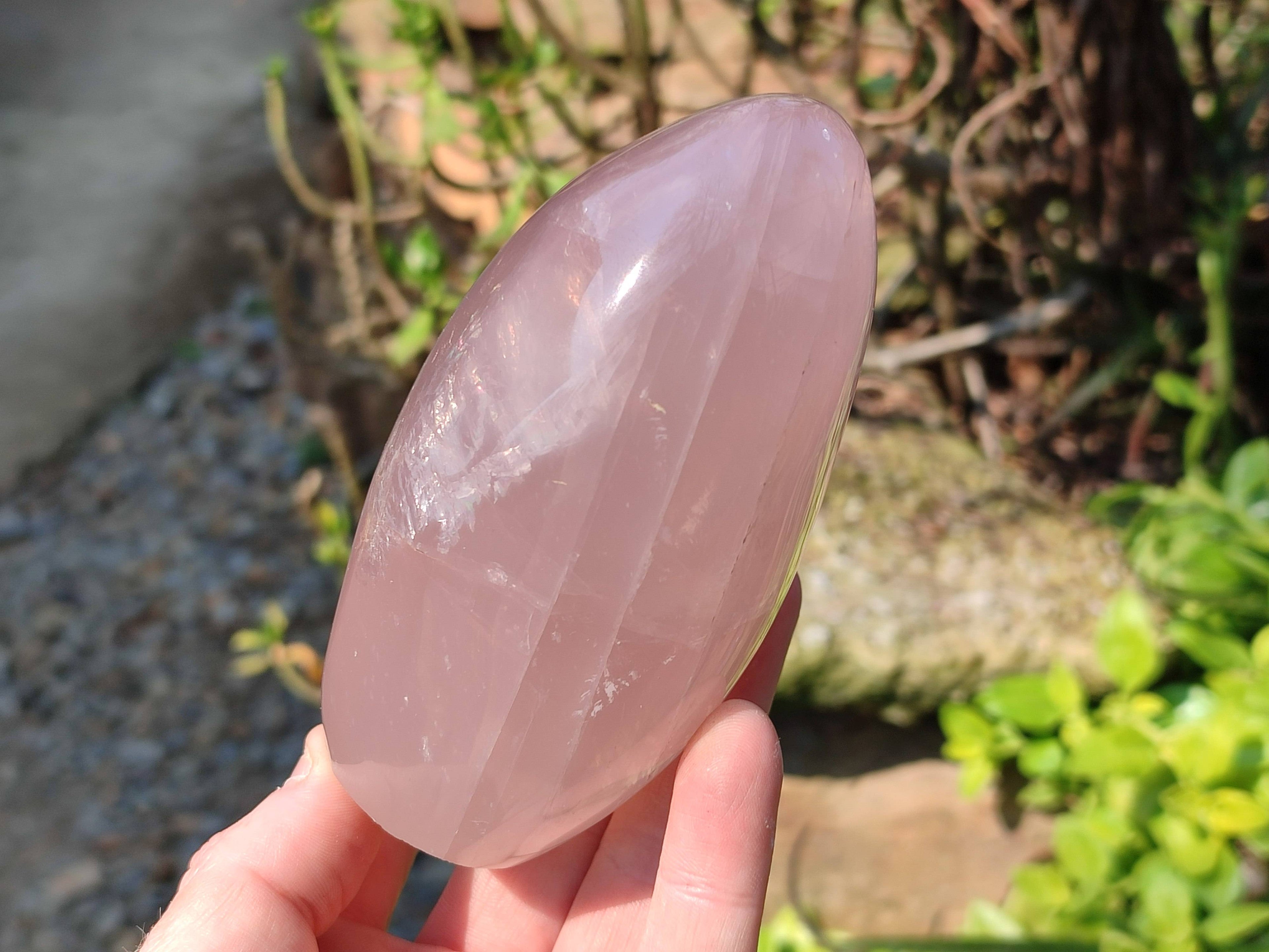 Polished Star Rose Quartz Standing Free Forms x 2 From Madagascar - Toprock Gemstones and Minerals 