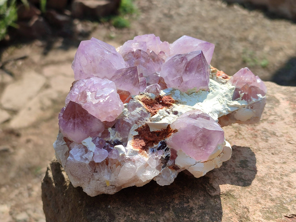 Natural Amethyst Spirit Quartz Clusters x 2 From South Africa - Toprock Gemstones and Minerals 