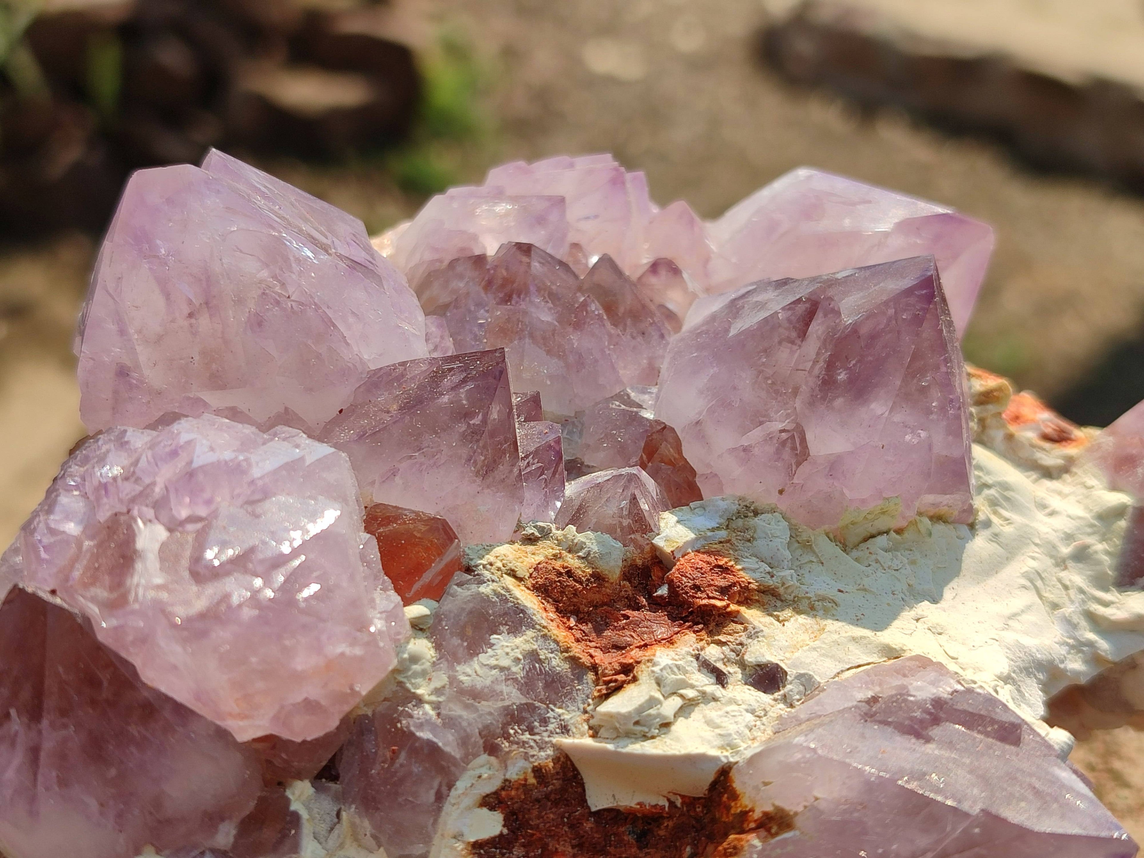 Natural Amethyst Spirit Quartz Clusters x 2 From South Africa - Toprock Gemstones and Minerals 