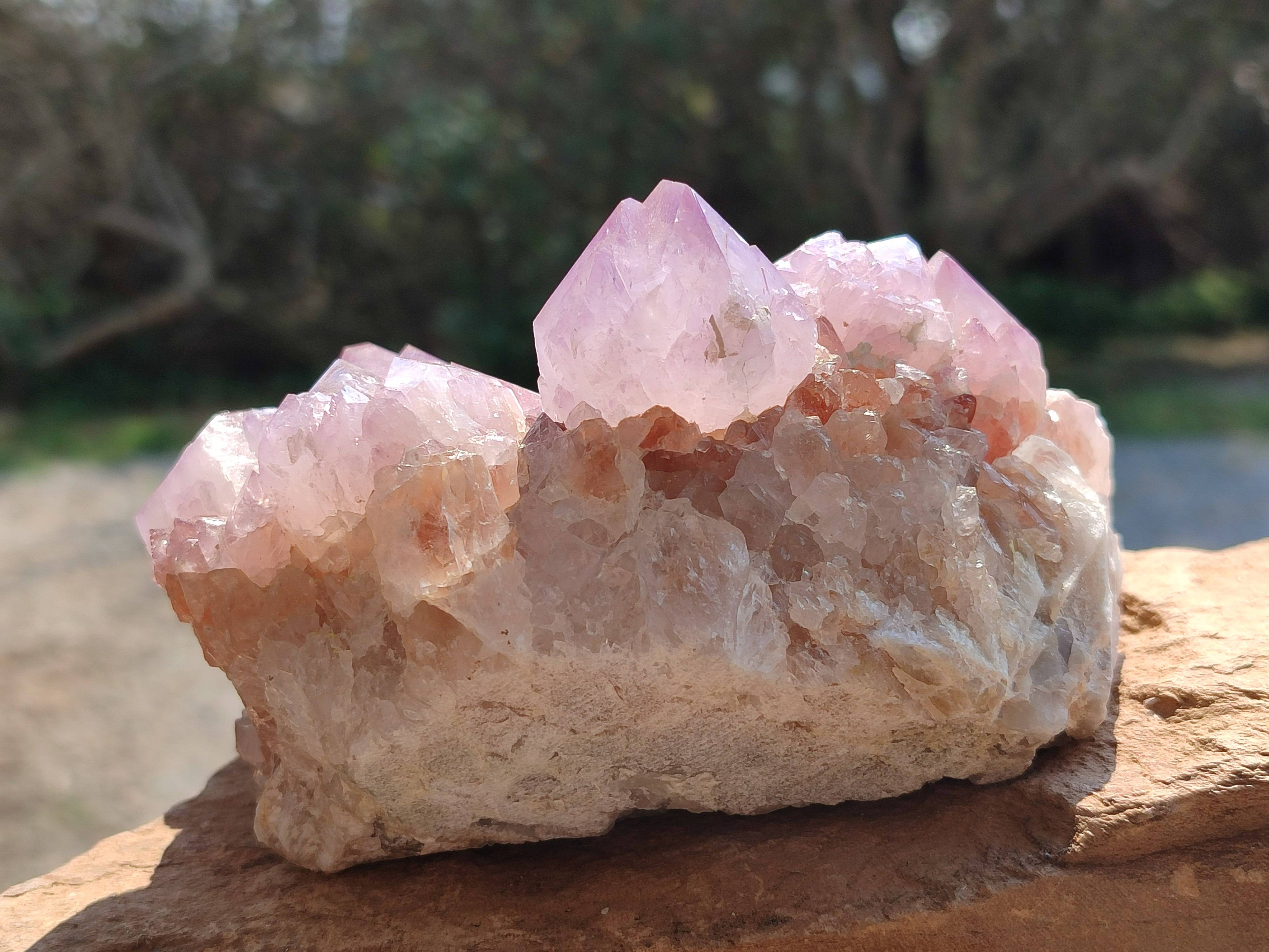 Natural Amethyst Spirit Quartz Clusters x 2 From South Africa - Toprock Gemstones and Minerals 