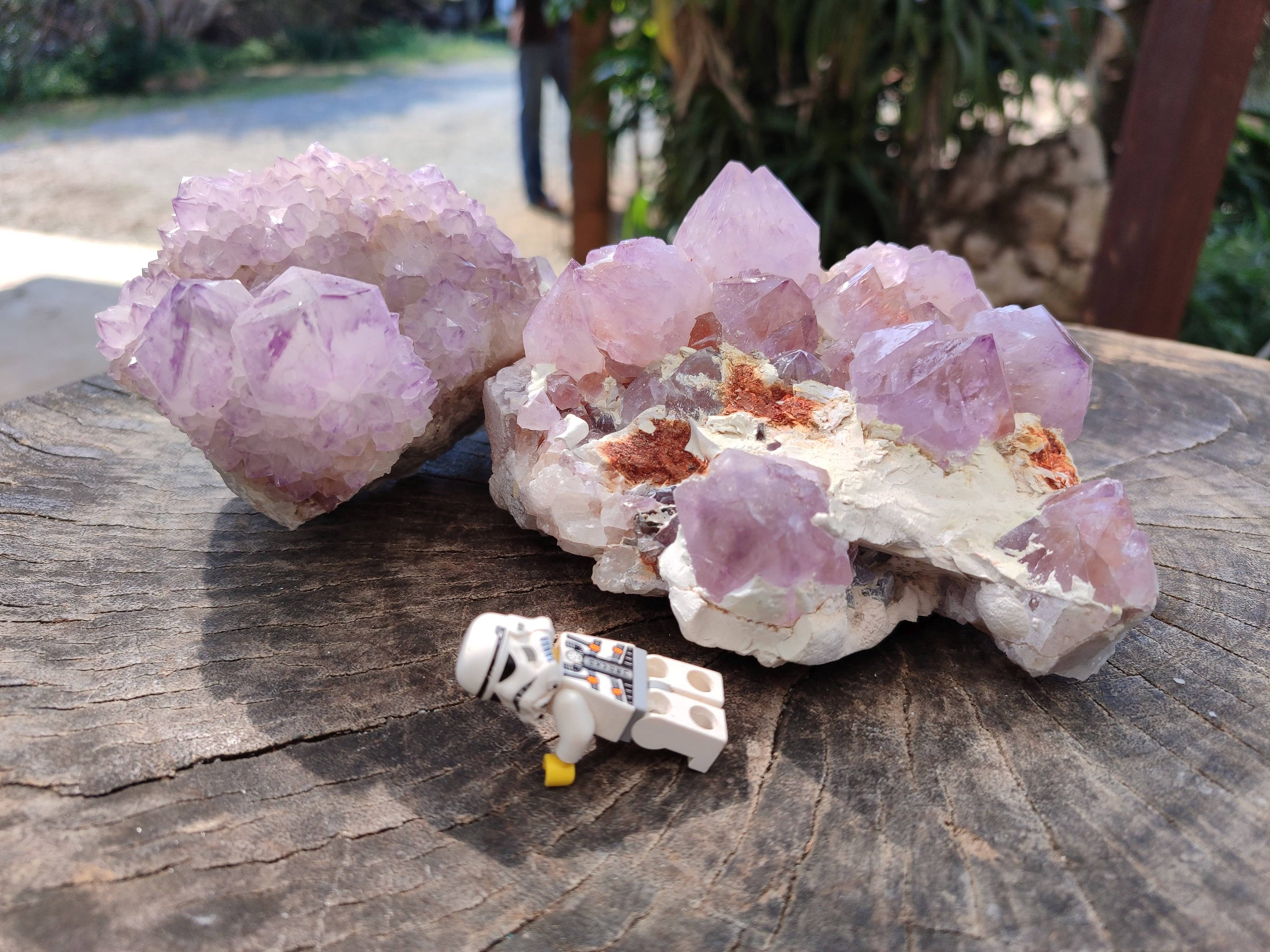 Natural Amethyst Spirit Quartz Clusters x 2 From South Africa - Toprock Gemstones and Minerals 