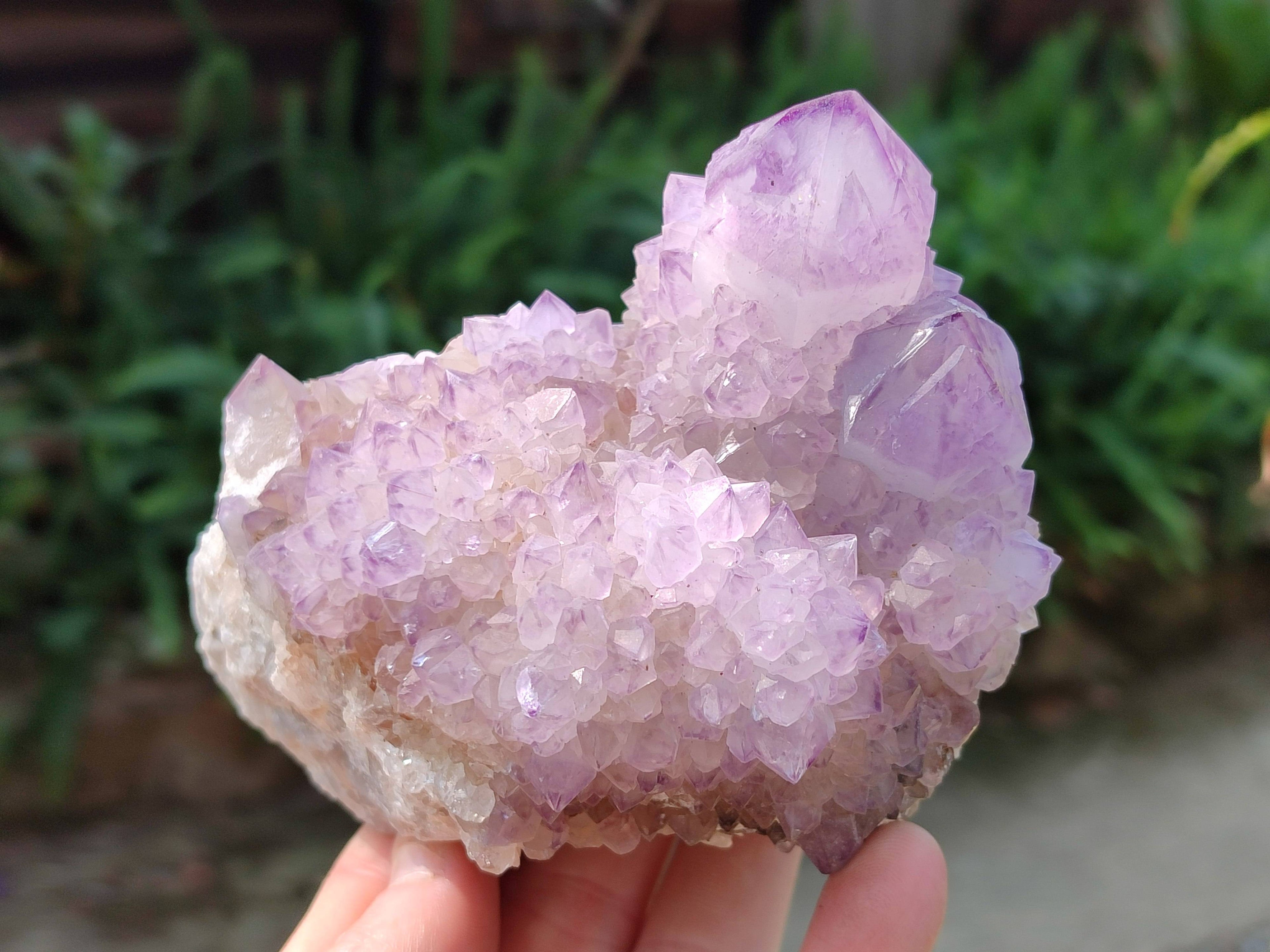 Natural Amethyst Spirit Quartz Clusters x 2 From South Africa - Toprock Gemstones and Minerals 
