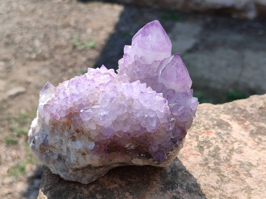 Natural Amethyst Spirit Quartz Clusters x 2 From South Africa - Toprock Gemstones and Minerals 