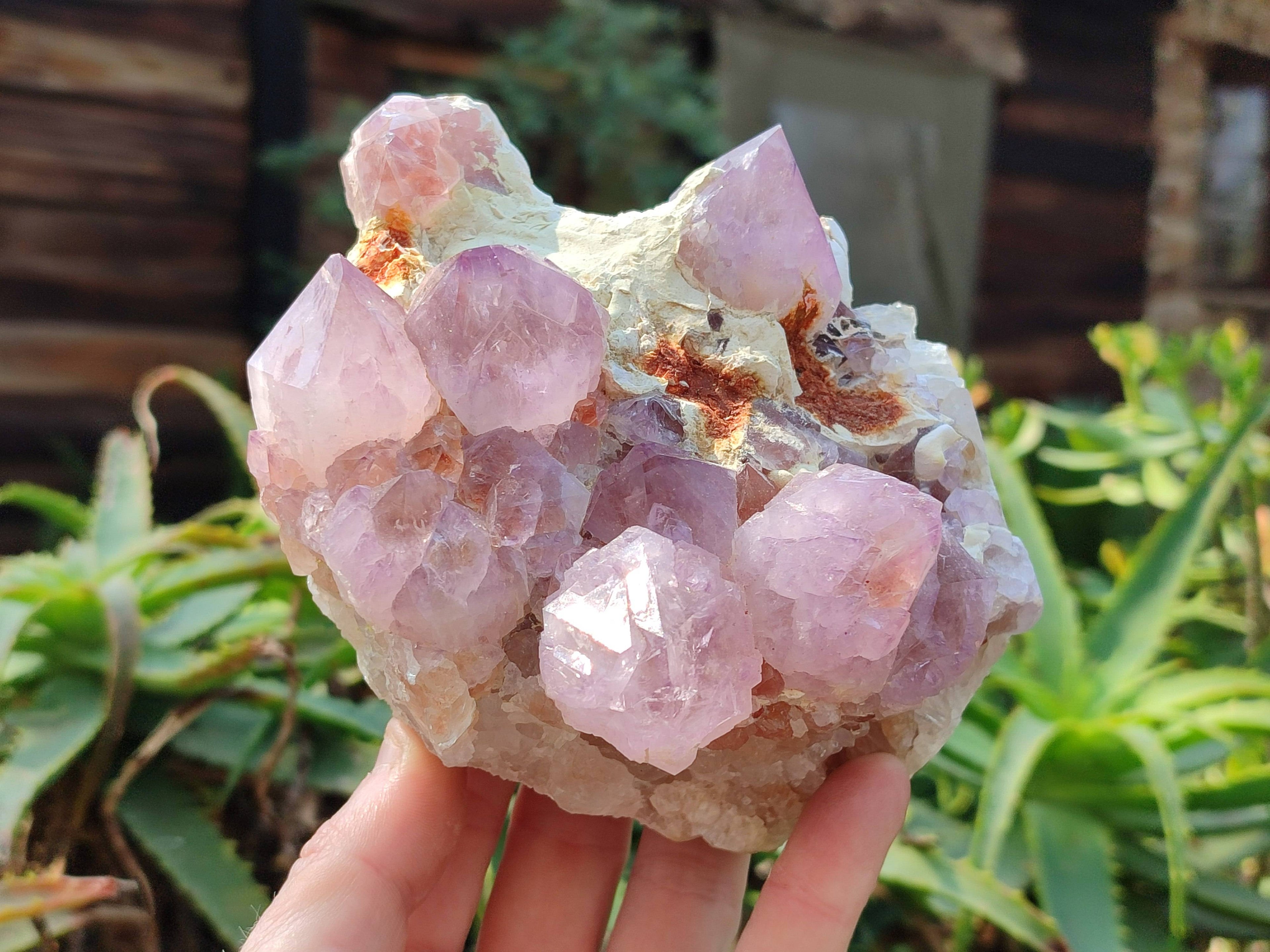 Natural Amethyst Spirit Quartz Clusters x 2 From South Africa - Toprock Gemstones and Minerals 