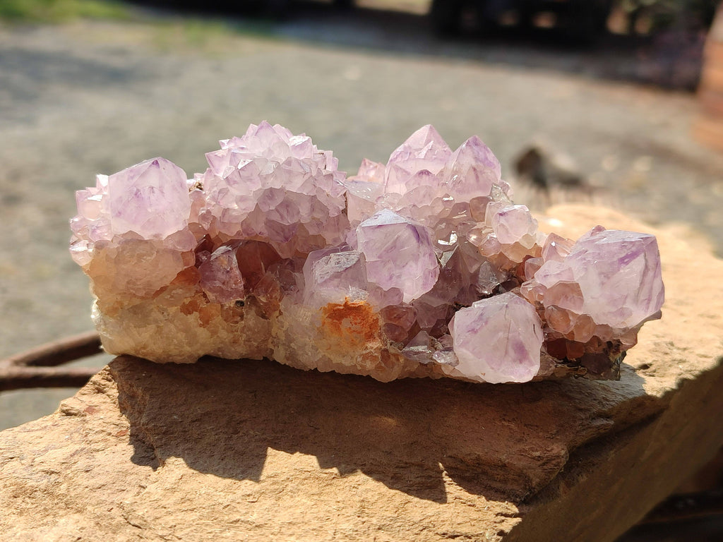 Natural Amethyst Spirit Quartz Clusters x 3 From South Africa - Toprock Gemstones and Minerals 
