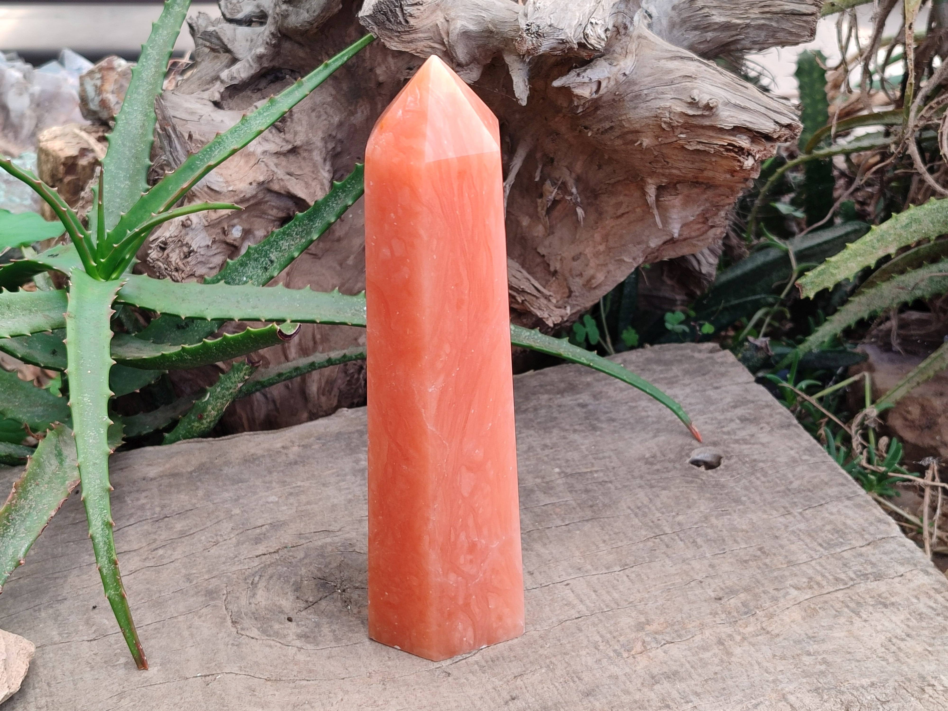 Polished Orange Twist Calcite Tower x 1 From Madagascar - Toprock Gemstones and Minerals 