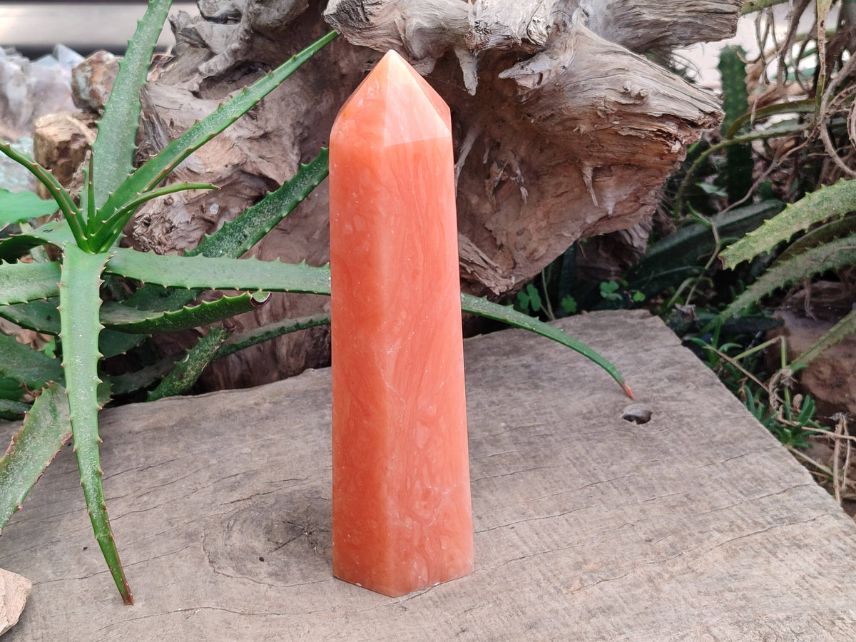 Polished Orange Twist Calcite Tower x 1 From Madagascar - Toprock Gemstones and Minerals 