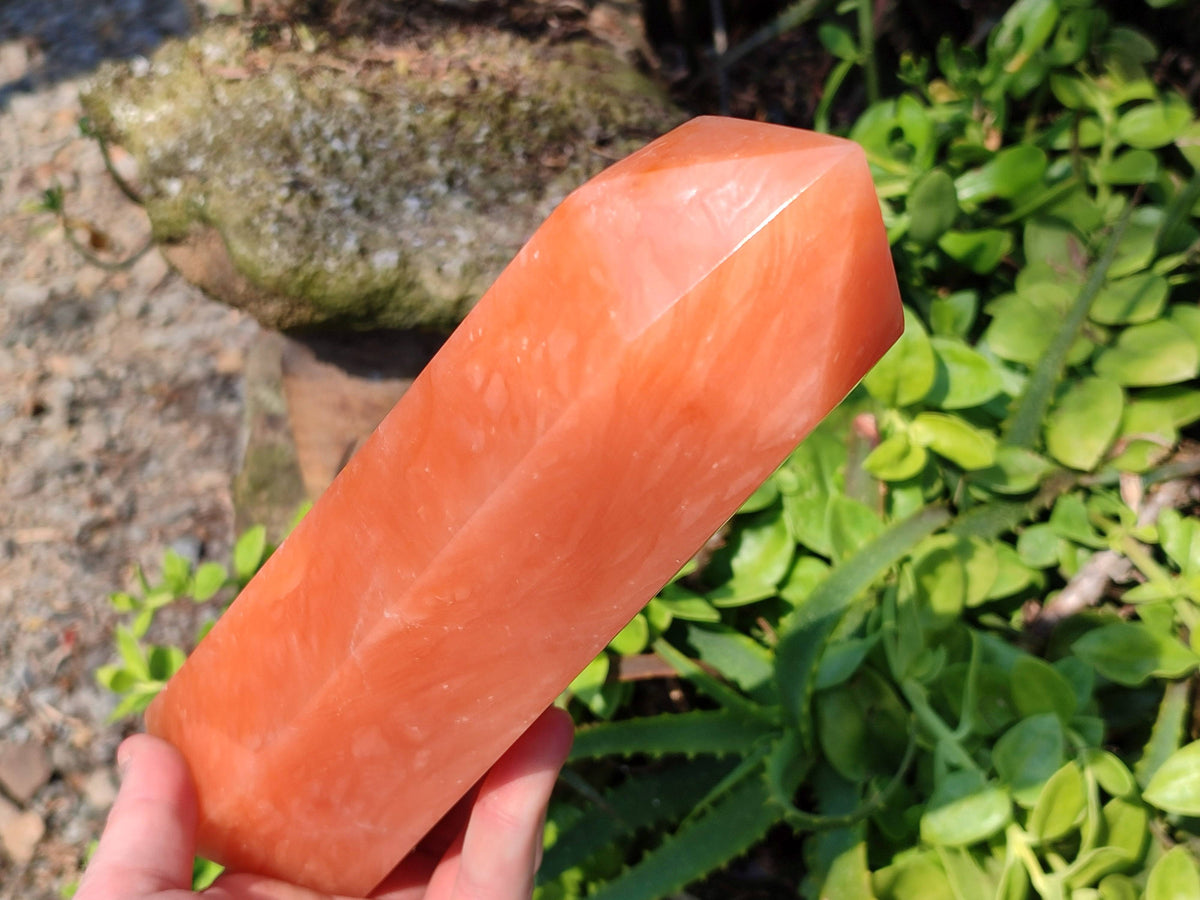 Polished Orange Twist Calcite Tower x 1 From Madagascar - Toprock Gemstones and Minerals 