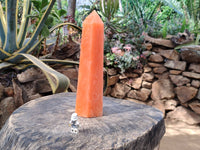 Polished Orange Twist Calcite Tower x 1 From Madagascar
