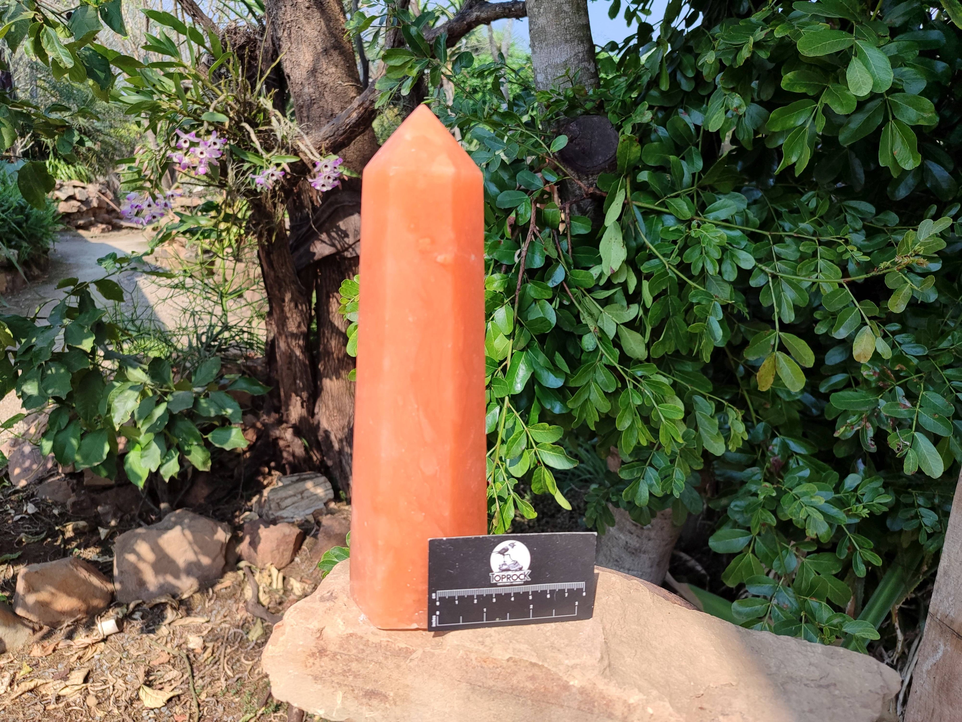 Polished Orange Twist Calcite Tower x 1 From Madagascar - Toprock Gemstones and Minerals 
