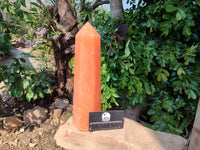 Polished Orange Twist Calcite Tower x 1 From Madagascar
